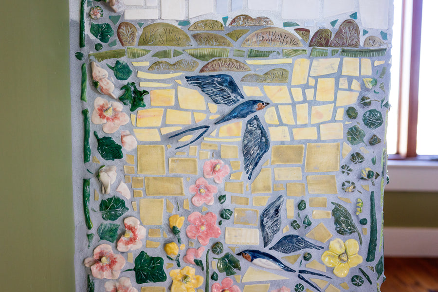 Custom Porcelain Mosaic Backsplash / Fireplace / Art