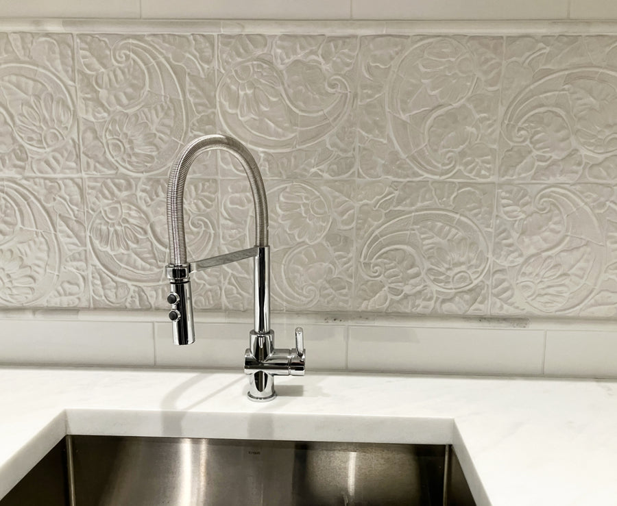 Custom Porcelain Mosaic Backsplash / Fireplace / Art