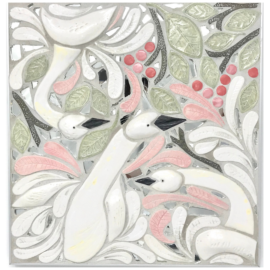Custom Porcelain Mosaic Backsplash / Fireplace / Art