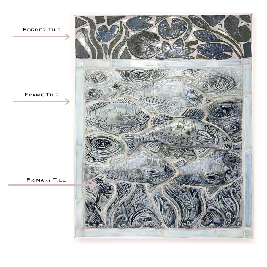 Within the Waters-  Porcelain 12" x 12" Mosaic Tile