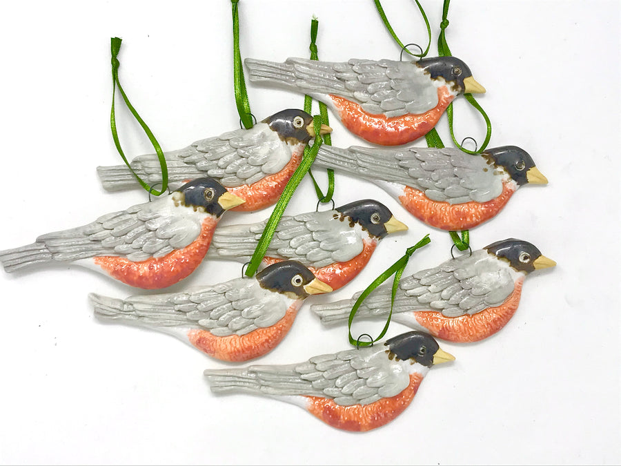 American Robin porcelain ornament