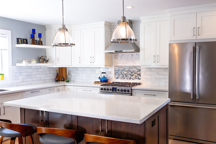 Custom Porcelain Mosaic Backsplash / Fireplace / Art