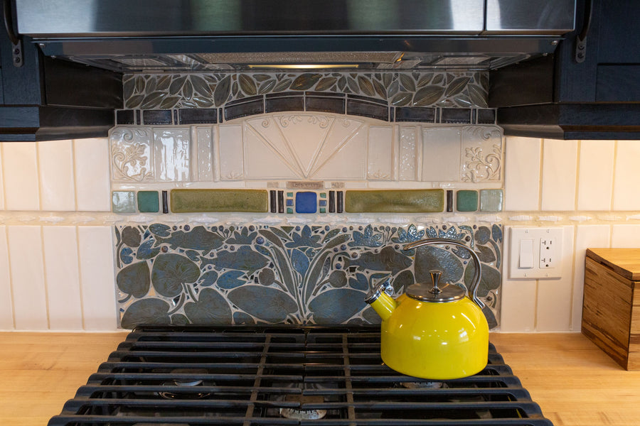 Custom Porcelain Mosaic Backsplash/Fireplace/Art