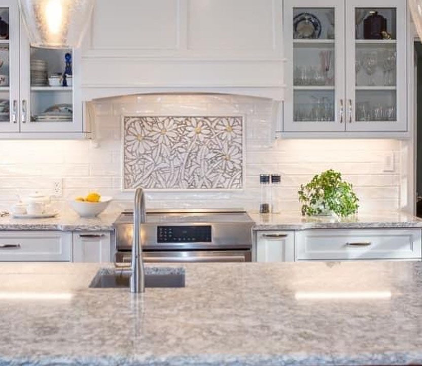 Custom Porcelain Mosaic Backsplash / Fireplace / Art
