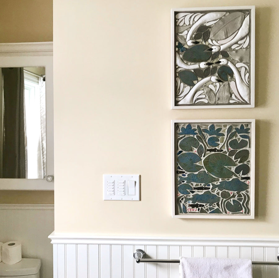 Custom Porcelain Mosaic Backsplash / Fireplace / Art
