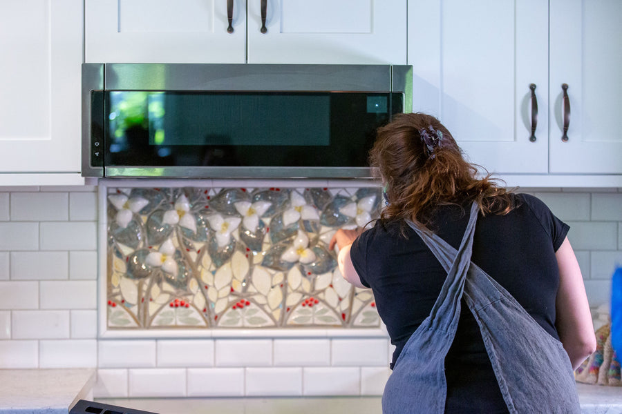 Custom Porcelain Mosaic Backsplash/Fireplace/Art