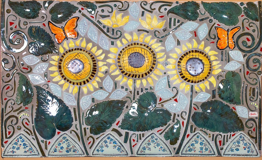 Custom Porcelain Mosaic Backsplash / Fireplace / Art