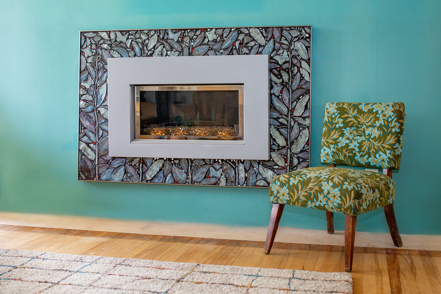 Custom Porcelain Mosaic Backsplash / Fireplace / Art