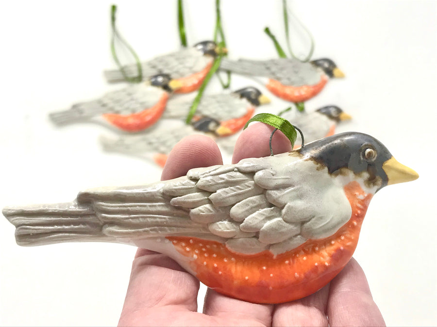 American Robin porcelain ornament