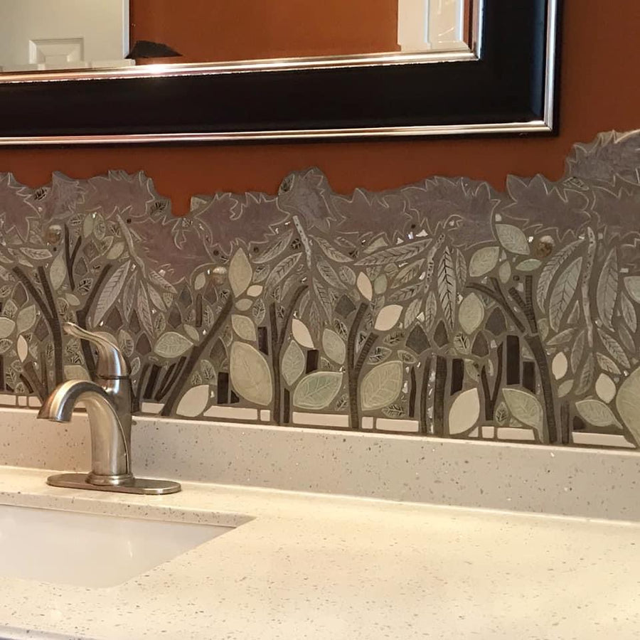 Custom Porcelain Mosaic Backsplash / Fireplace / Art